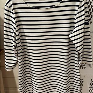 Saint James Black and White 3/4 Sleeve Dress